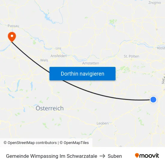 Gemeinde Wimpassing Im Schwarzatale to Suben map