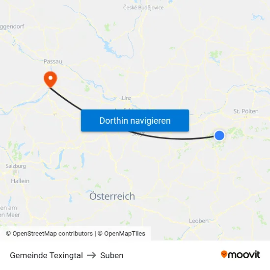Gemeinde Texingtal to Suben map
