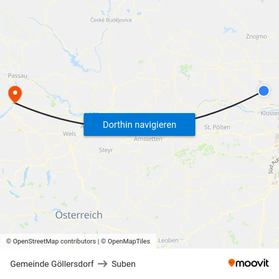 Gemeinde Göllersdorf to Suben map