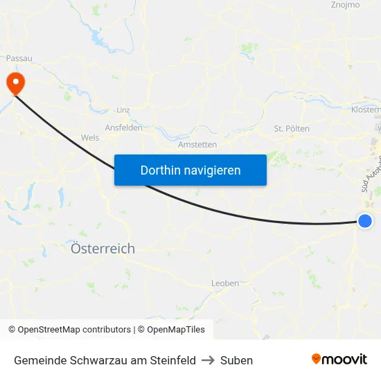 Gemeinde Schwarzau am Steinfeld to Suben map
