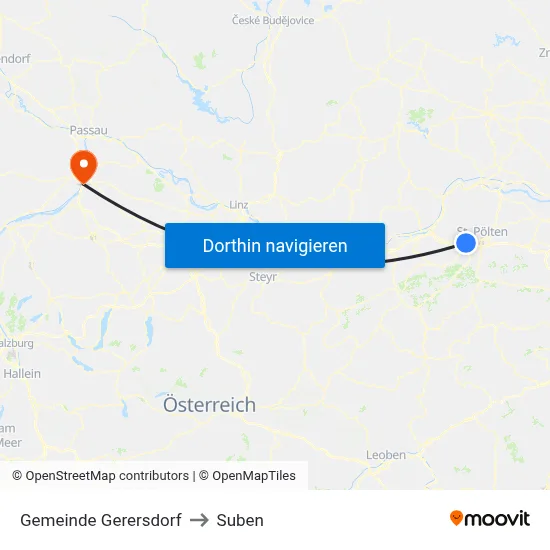 Gemeinde Gerersdorf to Suben map