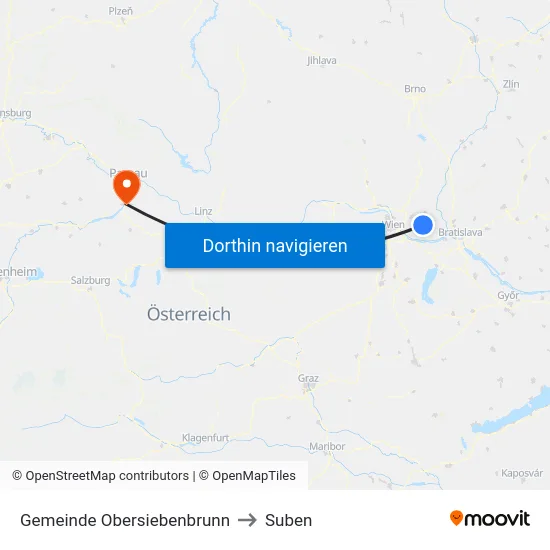 Gemeinde Obersiebenbrunn to Suben map