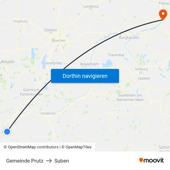 Gemeinde Prutz to Suben map