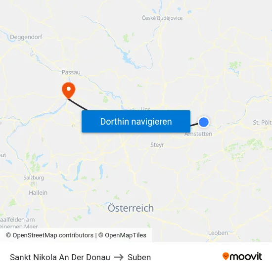 Sankt Nikola An Der Donau to Suben map