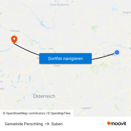 Gemeinde Perschling to Suben map