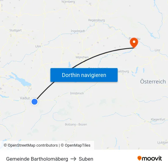 Gemeinde Bartholomäberg to Suben map