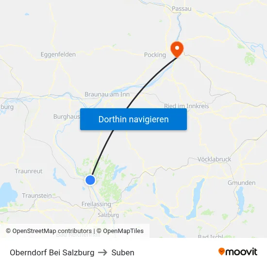 Oberndorf Bei Salzburg to Suben map