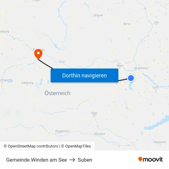 Gemeinde Winden am See to Suben map