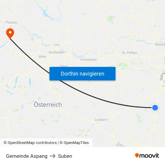 Gemeinde Aspang to Suben map