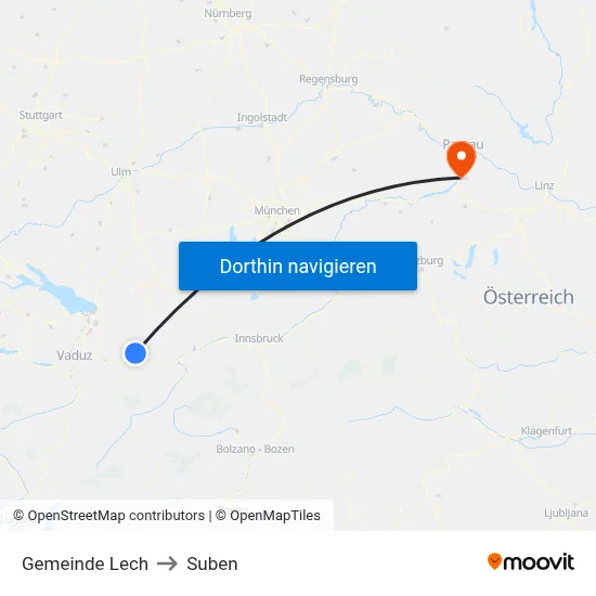 Gemeinde Lech to Suben map