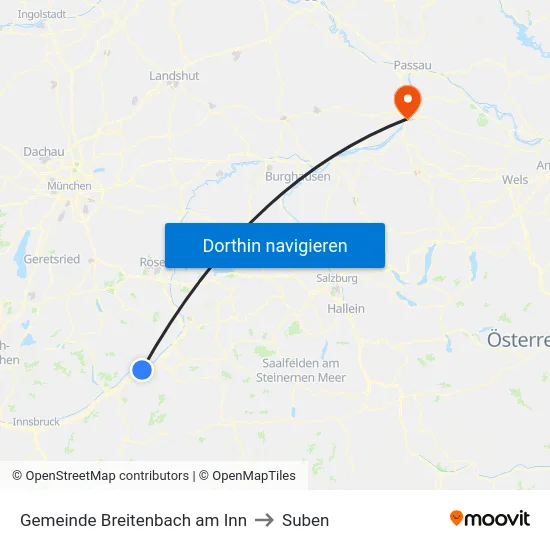 Gemeinde Breitenbach am Inn to Suben map