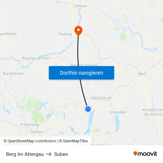 Berg Im Attergau to Suben map