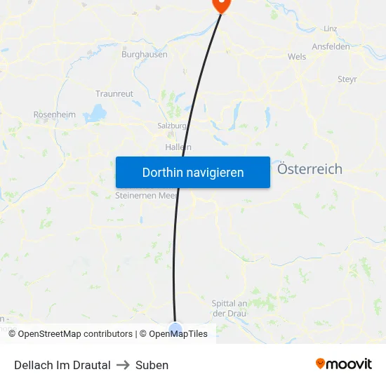 Dellach Im Drautal to Suben map
