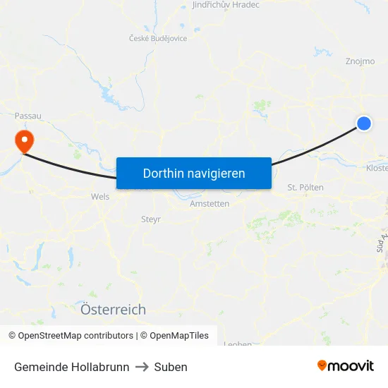 Gemeinde Hollabrunn to Suben map