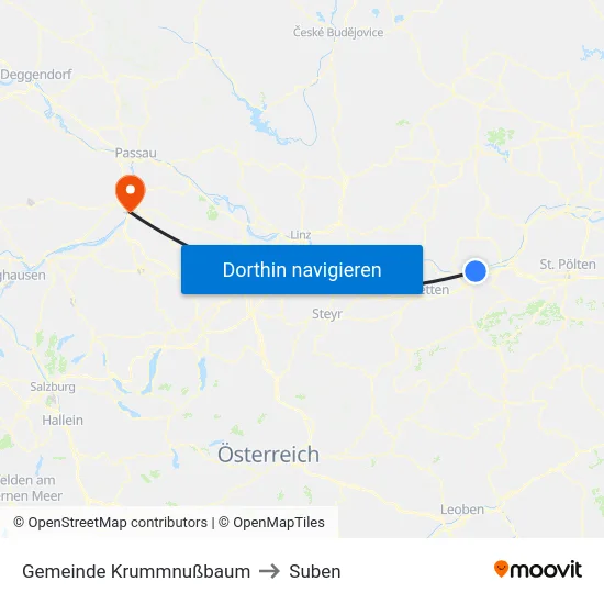 Gemeinde Krummnußbaum to Suben map