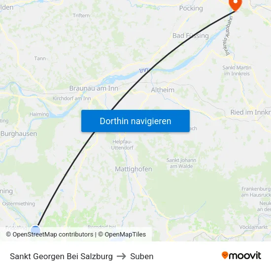 Sankt Georgen Bei Salzburg to Suben map