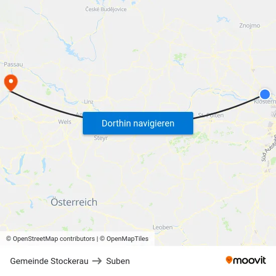 Gemeinde Stockerau to Suben map
