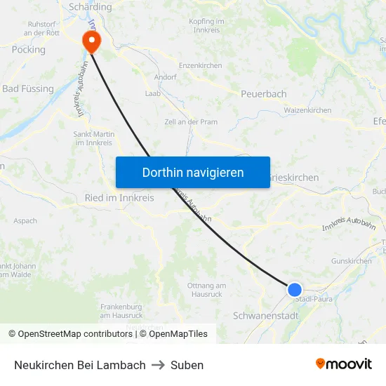 Neukirchen Bei Lambach to Suben map