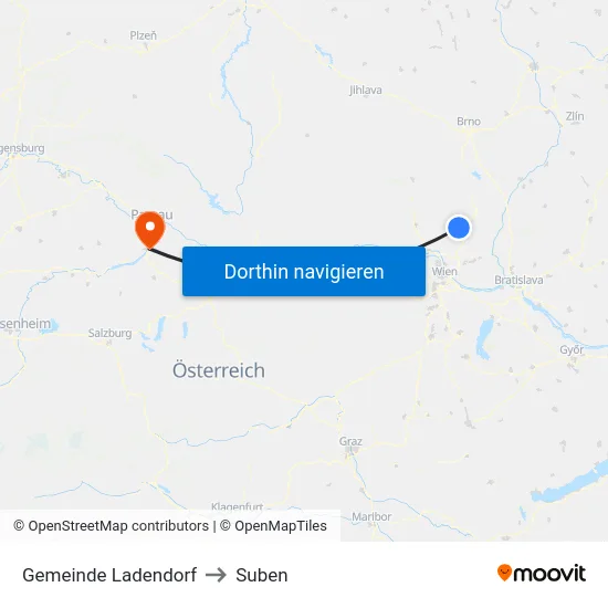 Gemeinde Ladendorf to Suben map