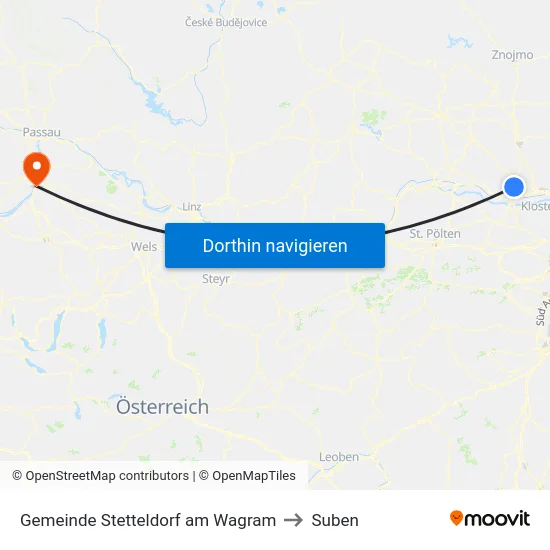 Gemeinde Stetteldorf am Wagram to Suben map