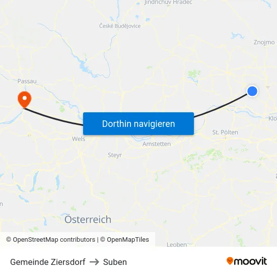 Gemeinde Ziersdorf to Suben map