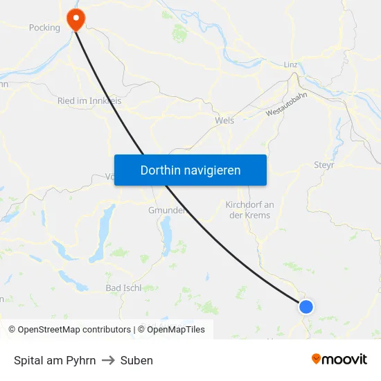 Spital am Pyhrn to Suben map
