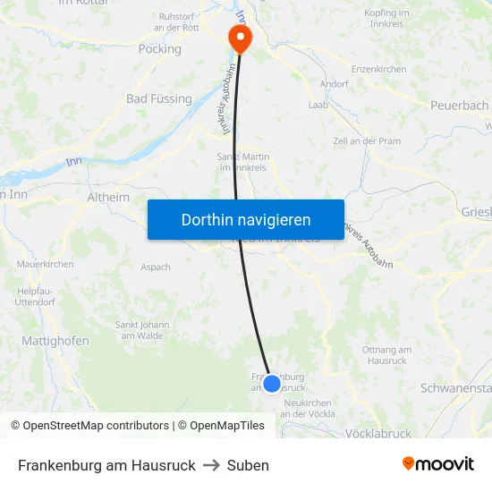 Frankenburg am Hausruck to Suben map