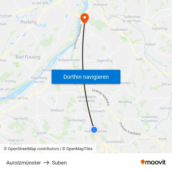 Aurolzmünster to Suben map