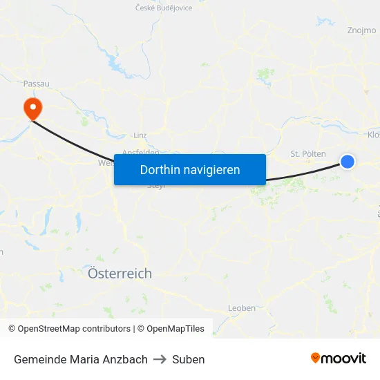 Gemeinde Maria Anzbach to Suben map