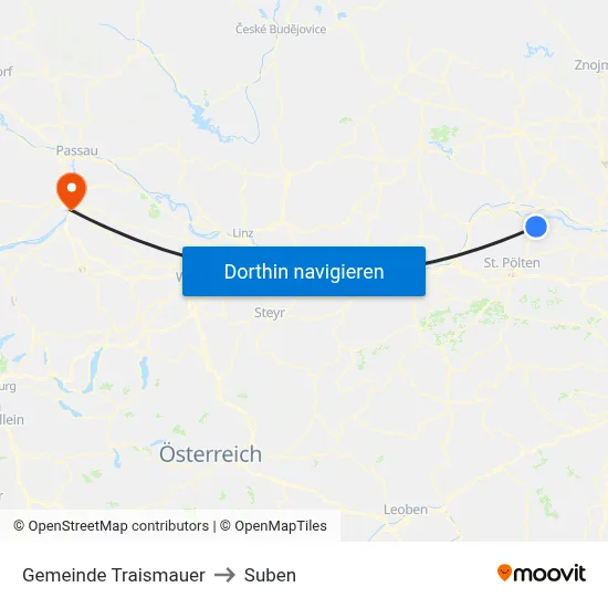Gemeinde Traismauer to Suben map