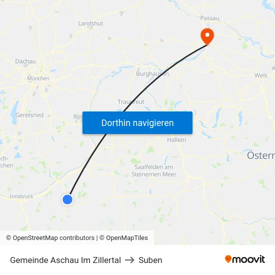 Gemeinde Aschau Im Zillertal to Suben map