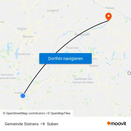 Gemeinde Sistrans to Suben map