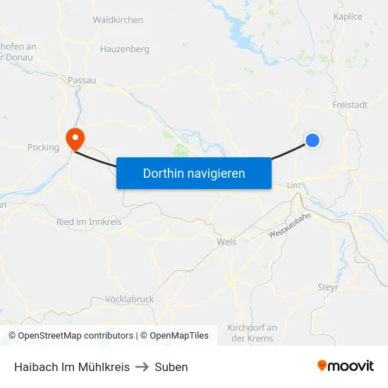 Haibach Im Mühlkreis to Suben map