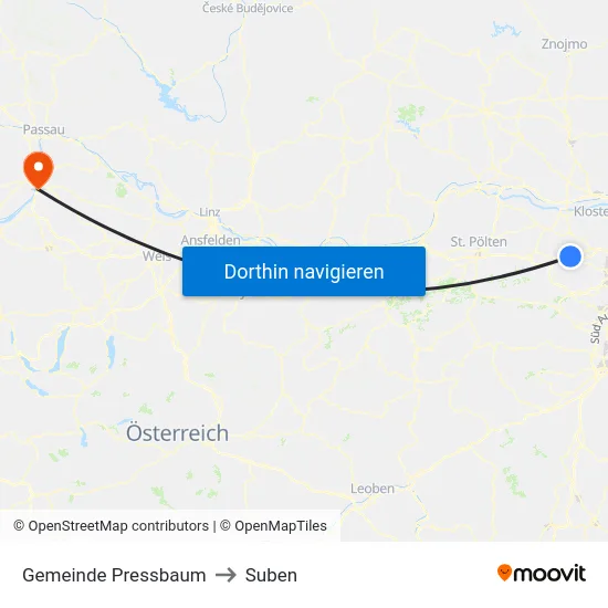 Gemeinde Pressbaum to Suben map