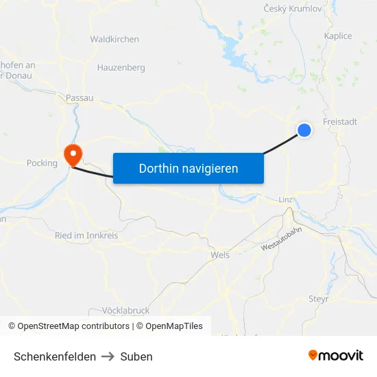 Schenkenfelden to Suben map