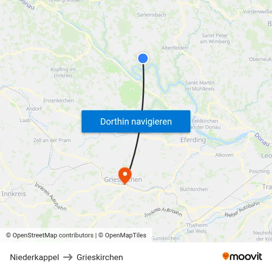 Niederkappel to Grieskirchen map