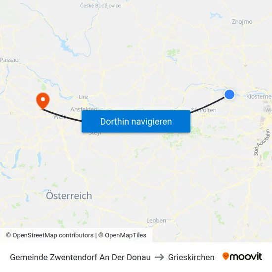 Gemeinde Zwentendorf An Der Donau to Grieskirchen map