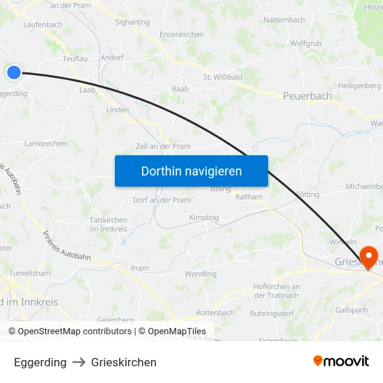 Eggerding to Grieskirchen map