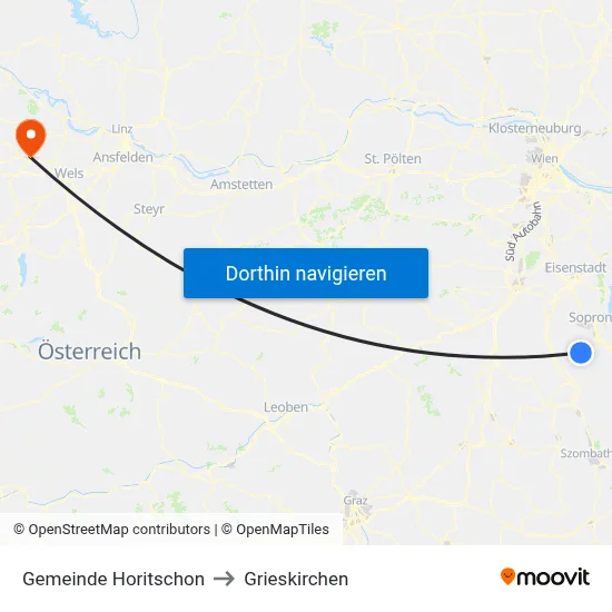Gemeinde Horitschon to Grieskirchen map