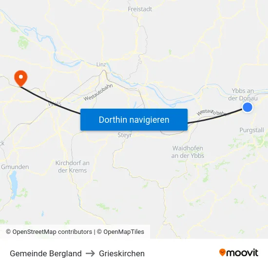 Gemeinde Bergland to Grieskirchen map