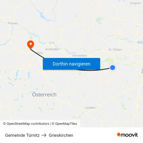 Gemeinde Türnitz to Grieskirchen map
