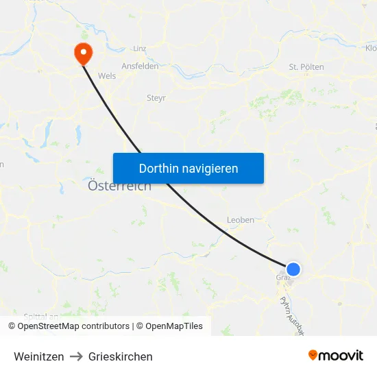 Weinitzen to Grieskirchen map