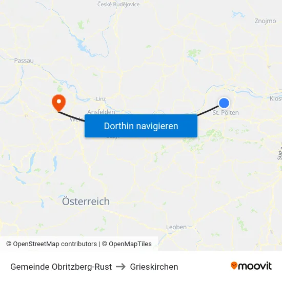 Gemeinde Obritzberg-Rust to Grieskirchen map