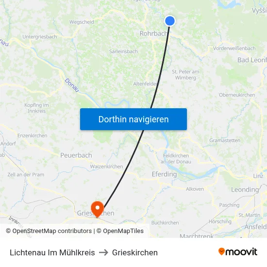 Lichtenau Im Mühlkreis to Grieskirchen map