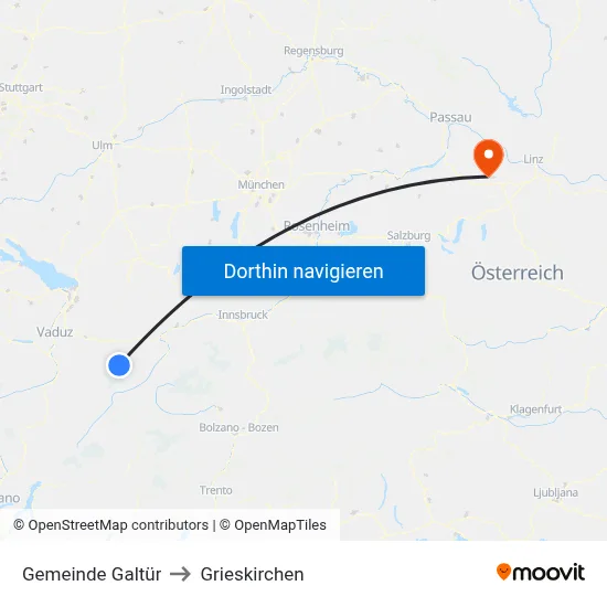 Gemeinde Galtür to Grieskirchen map