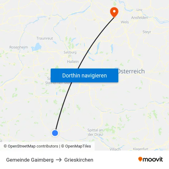 Gemeinde Gaimberg to Grieskirchen map