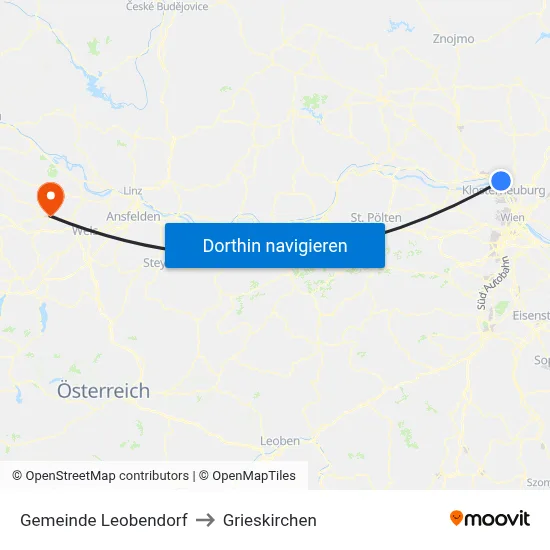 Gemeinde Leobendorf to Grieskirchen map