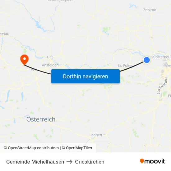 Gemeinde Michelhausen to Grieskirchen map