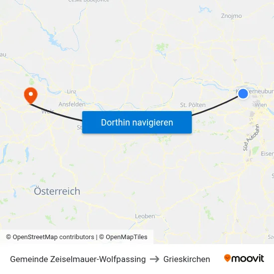 Gemeinde Zeiselmauer-Wolfpassing to Grieskirchen map