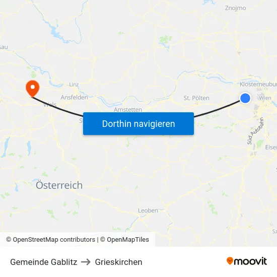 Gemeinde Gablitz to Grieskirchen map